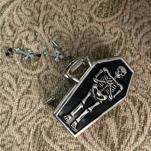 Silver Skeleton Hair Claw Clip